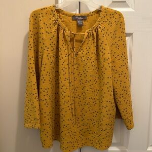 Olivia & Martin Yellow Polka Dot Women's Top